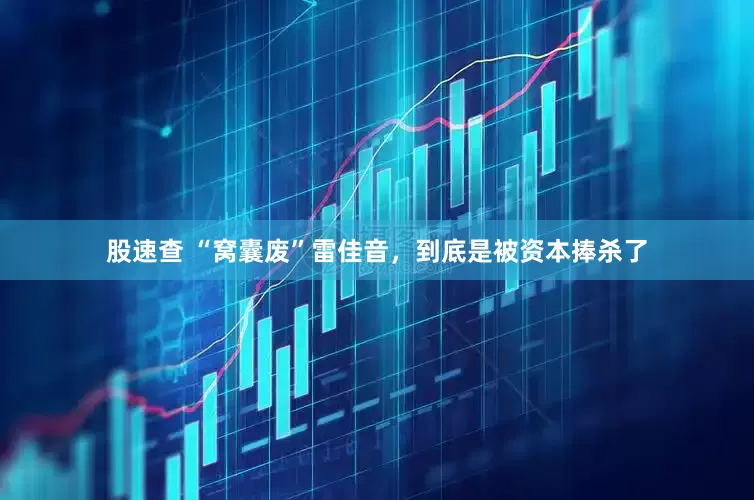 股速查 “窝囊废”雷佳音，到底是被资本捧杀了