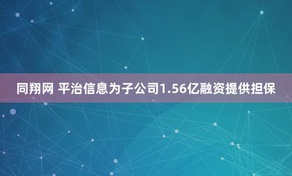 同翔网 平治信息为子公司1.56亿融资提供担保