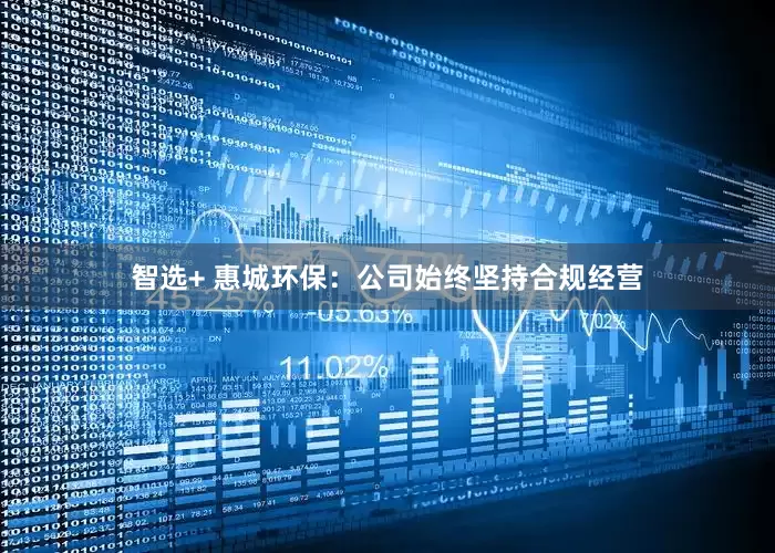 智选+ 惠城环保：公司始终坚持合规经营